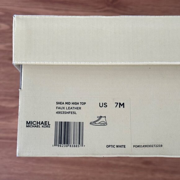 ⭐Michael Kors Shea Mid High Women Shoes Casual Sneakers 7M White Gold 49S3HFE5L⭐ - Picture 8 of 12